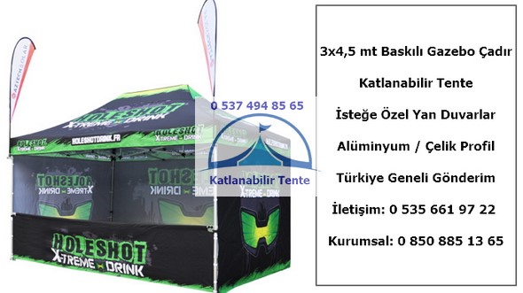 Baskılı 3x4,5 Katlanır Tente